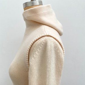 CELINE Cashmere Hoodie 2 pc Twinset Ivory Cream